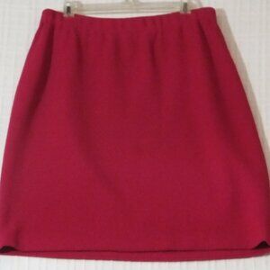 St. John Collection Skirt Womens 6 Dark Pink Elastic Waist Straight Knee